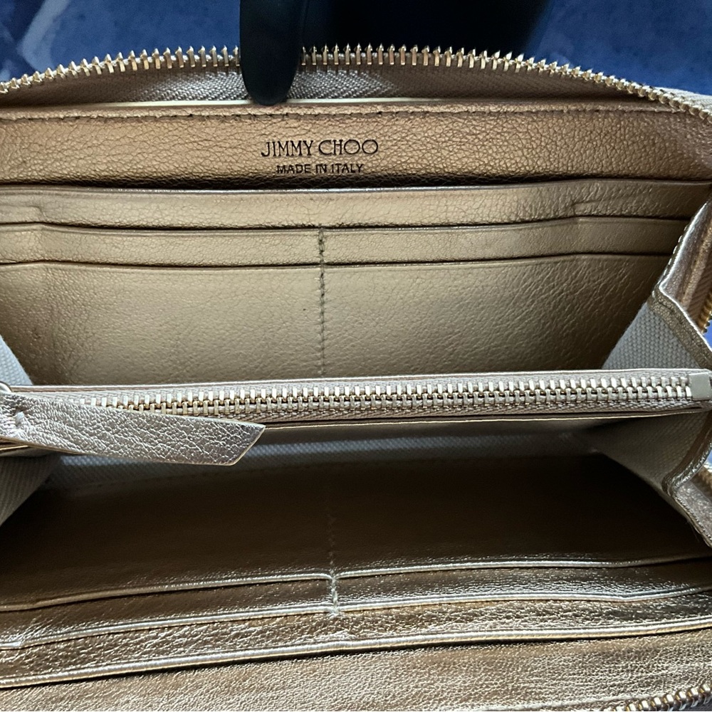 SOLD- Jimmy Choo Bettina Gold Zip Around Wallet - Picture 13 of 16
